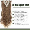 thumbnail image 5 of Benehair Clip in Hair Extensions Full Head Long Thick 8 Pieces Hair 18 Clips Curly Wavy Straight Hairpieces 100% Real Natural as Human Best Hair Set 17'' Curly Dark Black, 5 of 13