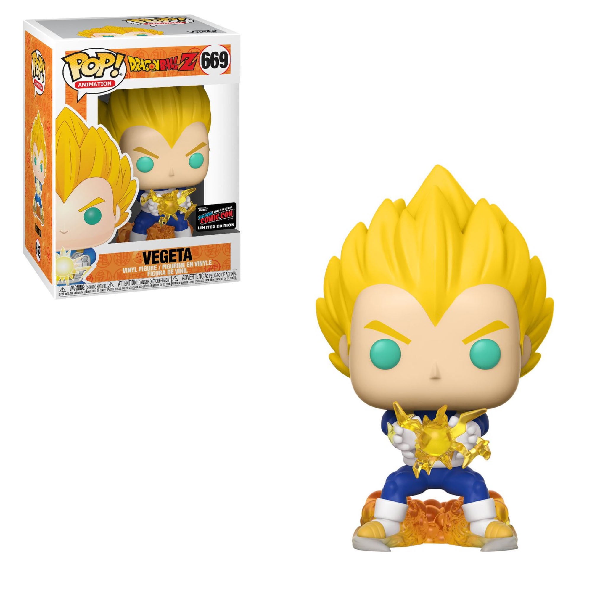 Funko POP! Animation Dragonball Z Vegeta [Final Flash] #669 NYCC 2019  Limited Edition Convention Sticker Exclusive