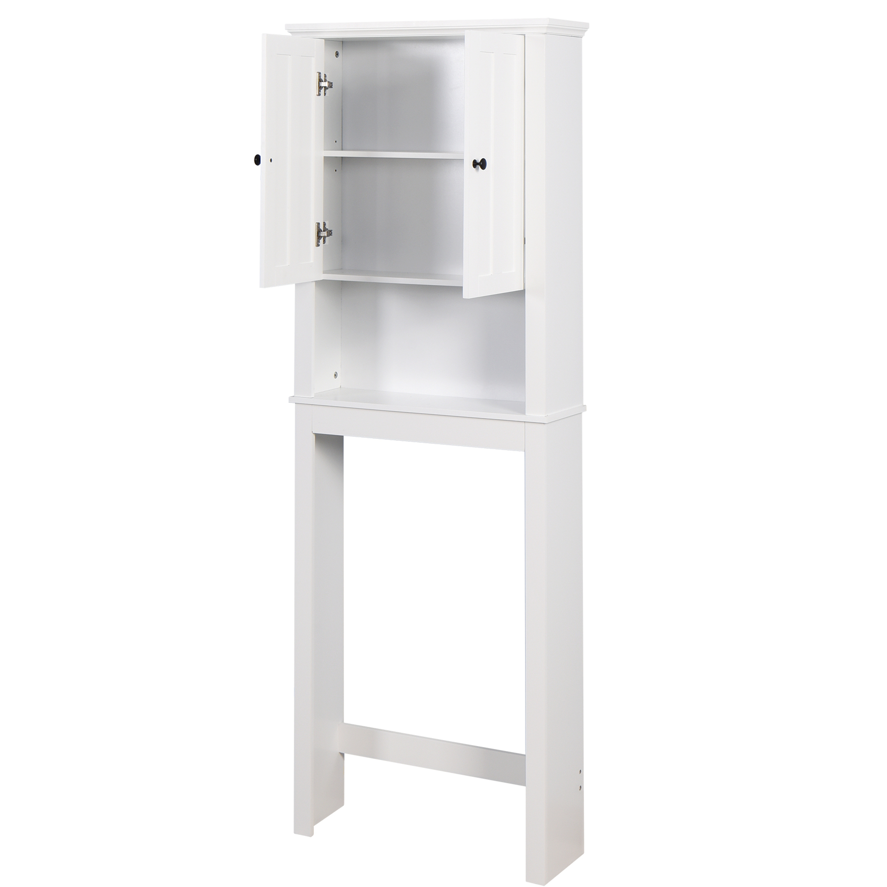 UBesGoo Bathroom Cabinet, Bathroom Space Saver, Over The Toilet Storage with 2-Door Adjustable Shelves, White