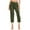 Army Green, variant on Plebaso Women's Casual Capri Pants Summer Drawstring Capris Plain Lightweight Pocket Cropped Trousers