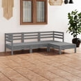 thumbnail image 1 of vidaXL 4 Piece Garden Lounge Set Solid Pinewood Grey, 1 of 8