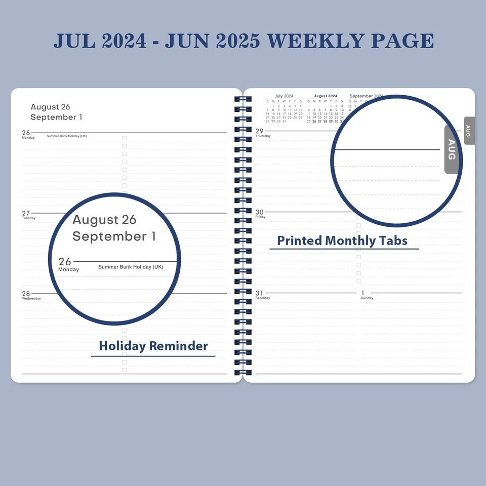 Planner 2024-2025 - Jul. 2024 - Jun. 2025, 8" X 10", Academic Planner 2024-20...
