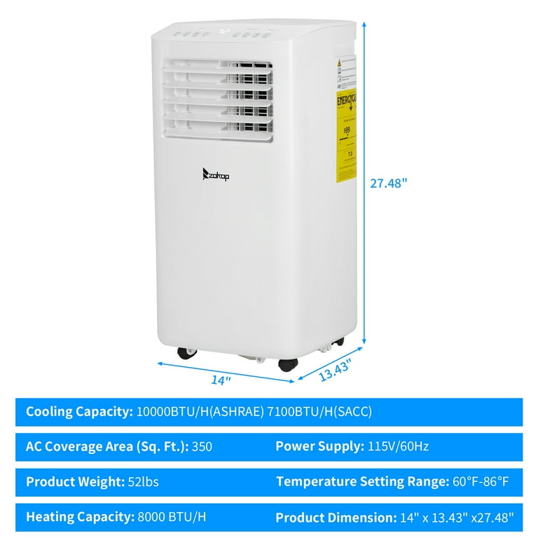 Ubesgoo WiFi Enabled Portable Air Conditioner, 7100BTU, ABS