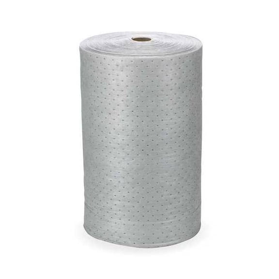 Sorbent Roll, 28 gal, 15 in x 150 ft, Universal, Gray, Polypropylene
