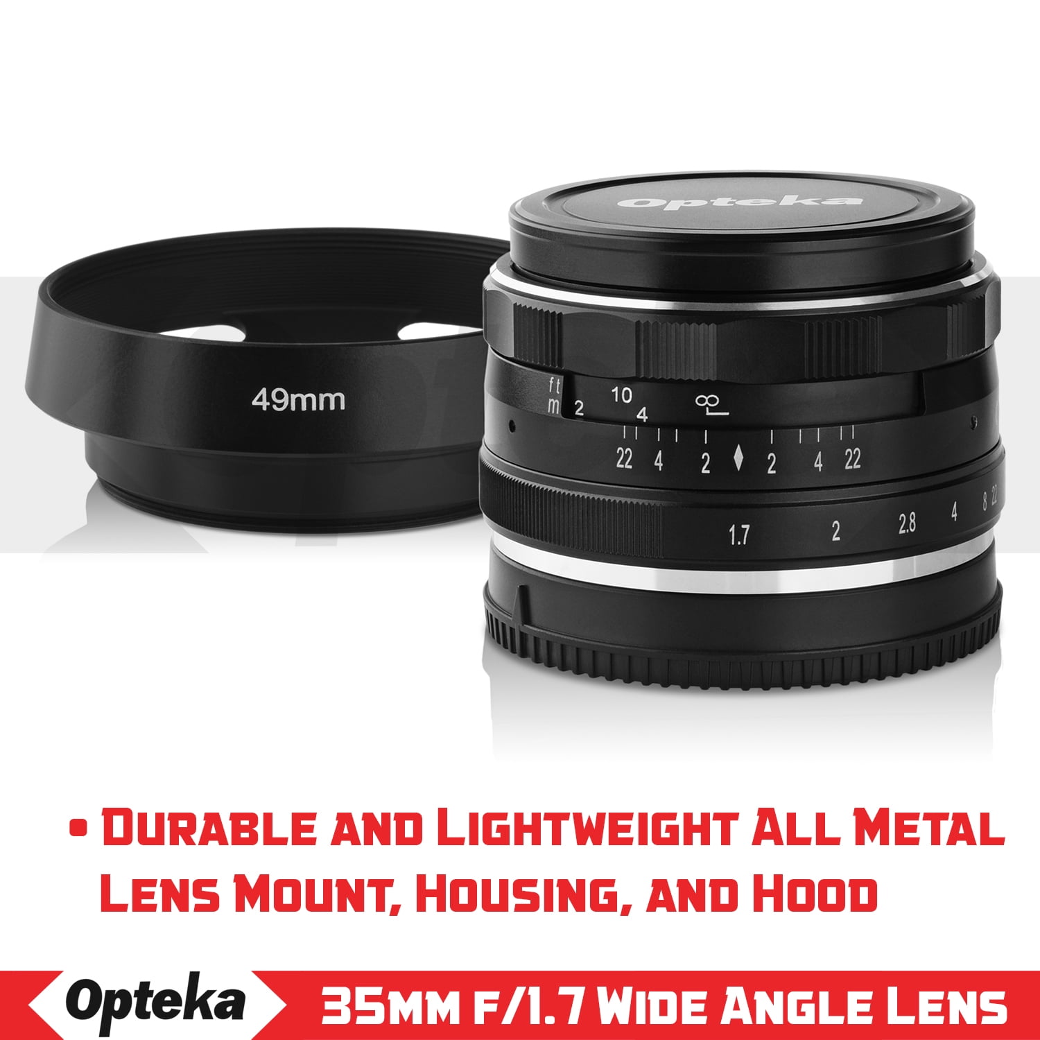 Kit for Fujifilm X-Series Digital Cameras Tripod Opteka 35mm f/1.7 HD MF Prime Lens with 3 UV/CPL/ND8 Filters