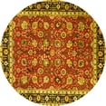 thumbnail image 1 of Ahgly Company Machine Washable Indoor Round Persian Yellow Traditional Area Rugs, 4' Round, 1 of 4