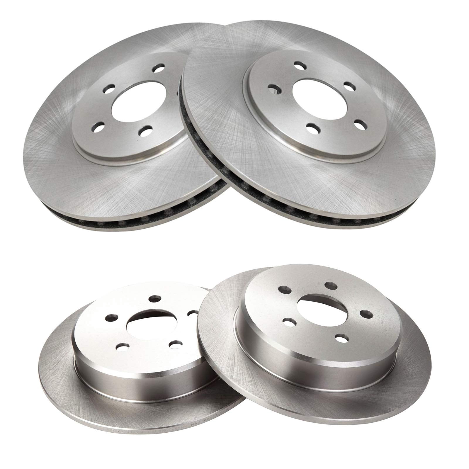 TRQ Front and Rear Brake Rotors Set Fits Select 1995-2000 Chrysler Cirrus 2001-2006 Sebring 1995-2005 Dodge Stratus 1996-2000 Plymouth Breeze