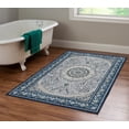 thumbnail image 5 of Contemporary Home Living 3.25' x 5' Floral Medallion Rectangular Area Throw Rug - Cream and Blue, 5 of 8