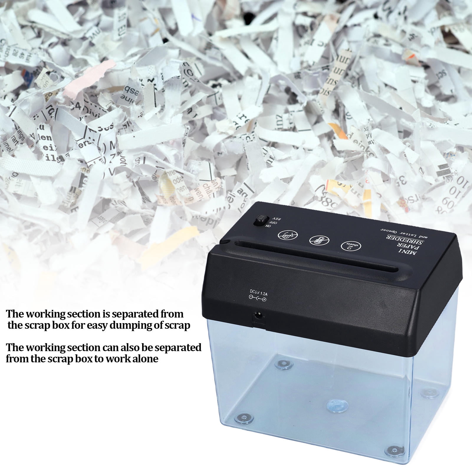 Suodoka Mini Paper Shredder USB Battery Operated Portable A6 Document Cutting Machine for Home Office Privacy Protection