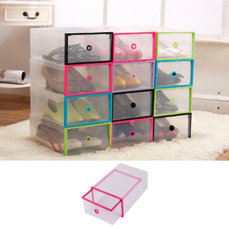 Cawbing Clear Plastic Shoe Bo Stackable Floding Diy Drawers Storage Container Organizers - Shoe Storage Bins Cawbing Clear Plastic Shoe Bo Stackable Floding Diy Drawers Storage Container Organizers - Shoe Storage Bins