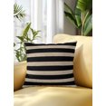 thumbnail image 2 of Outdoor Pillows Waterproof, Black Striped Bedding Throw Pillows with Insert for Couch Sofa Bed, Farmhouse Country Minimalist Brown Stripes 16x16 Inch Pillowcases Decorative Patio Pillow Set of 1, 2 of 8