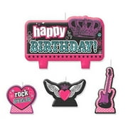 amscan charming rocker princess character themed candles, black/pink/white/blue, 2.25" x 3.25"