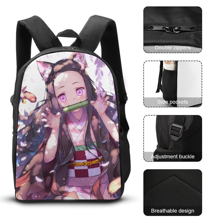Demon Slayer Kamado Nezuko 3 Piece Backpack Set with Lunch  display picture 3