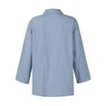 thumbnail image 4 of TODOZO Button Down Shirts for Women Tunic Tops Loose Fit Shirts Solid Basic Tops Womens Cotton Linen Shirts Long Sleeve Casual Button Down Summer Blouses Lapel Neck Loose Oversized Blouse, 4 of 4