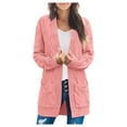 thumbnail image 2 of Women‘s Long Sleeve Cable Knit Cardigan Sweaters Open Front Winter Outwear, 2 of 7