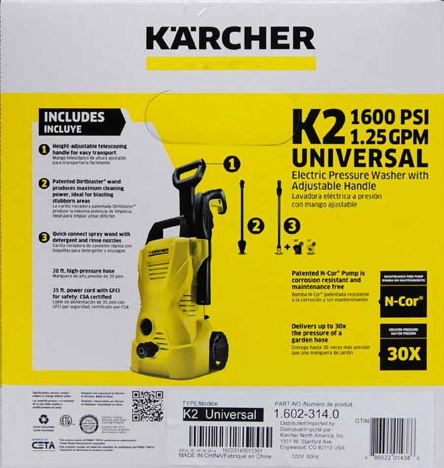 Karcher 1600 psi Universal Electric Pressure Washer