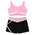 thumbnail image 4 of Lejafay Kids Girls Athletic Tracksuit 2 Piece Outfits Dance Tank Tops Sport Bra and Yoga Shorts Pink 8, 4 of 7