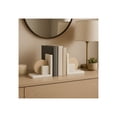 thumbnail image 3 of Decorative Geometric Travertine and Marble Bookends - Contemporary Book Accessories for Home Library Decoration - Stylish Book Ends for Office Spaces, Desk, or Shlef Decor - Set of 2, 6", White & Tan, 3 of 11