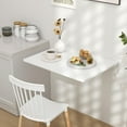 thumbnail image 4 of Wall Mounted Folding Table, 31.5" x 23.5" Floating Desk for Small Space, Countertop Extension Fold Down, Laundry Folding Table, Hanging Drop Leaf Table for Apartment, Study, Bedroom (White), 4 of 9