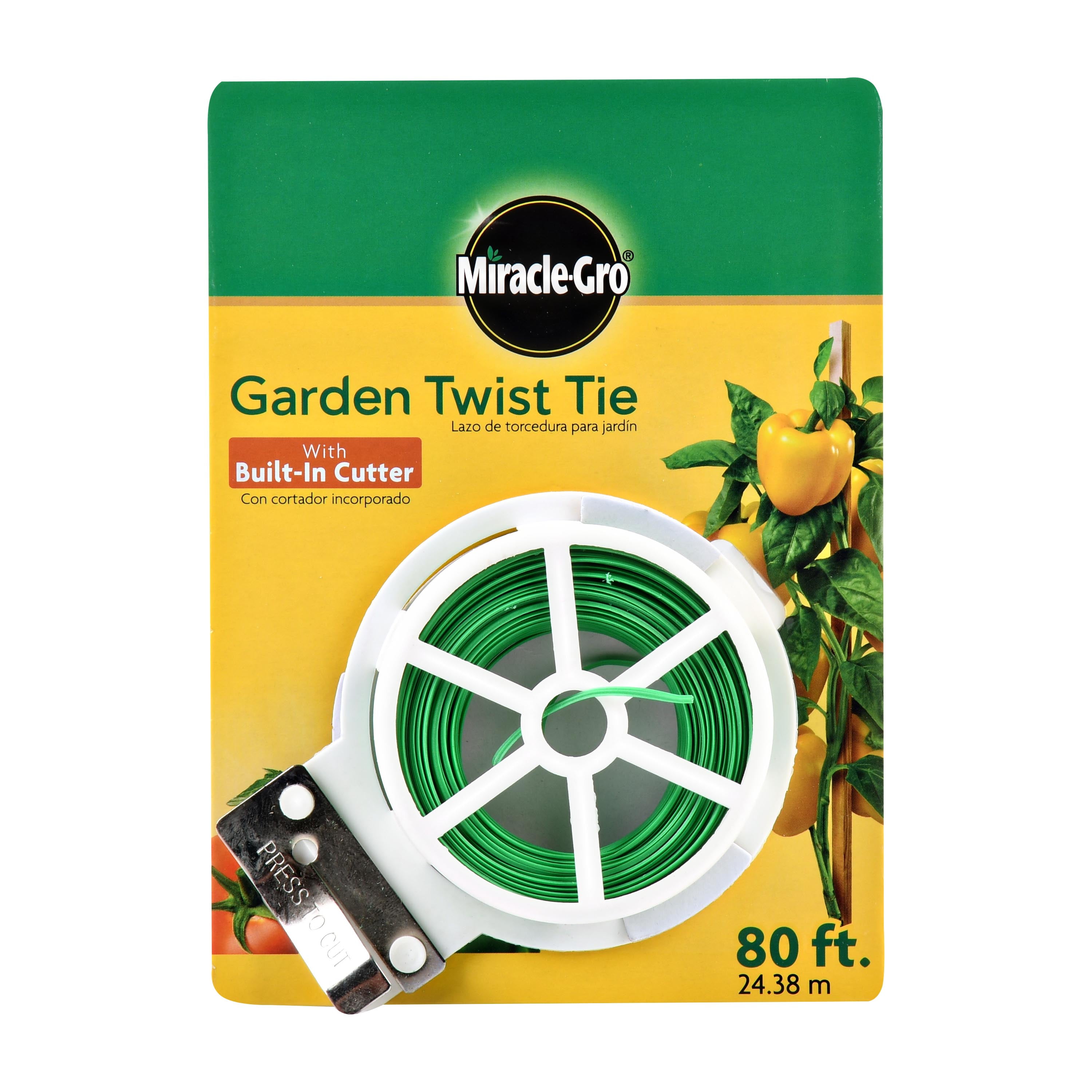 Garden Green Twisty Tie Tine 80m Dispenser With Cutter For Plant and Gardening 