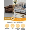 thumbnail image 5 of Texas Star Rustic Couch Cover Sofa Covers 3 Cushion Sectional Couch, Country Blue Berry Brown Wooden Plank Washable Sofa Covers Slipcover Sectional Sofa Cover, Furniture Protector 71"x150", 5 of 9