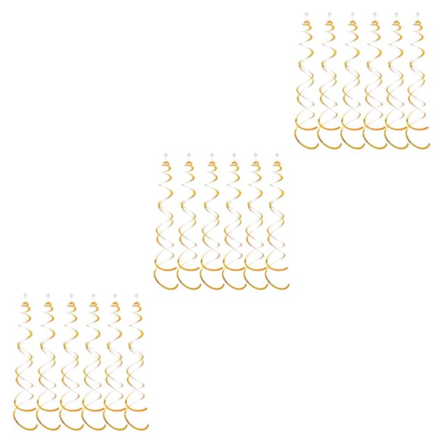 Guardoinrt 6pcs Hanging Garland Safe Ingredients Good Demonstrating Effect PVC Made Gold 3Set