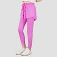 thumbnail image 4 of SILVERCELL 2 Packs Girls Athletic Leggings with Pocket, Little Girl Casual Drawstring Skater Sports Leggings Pantskirts with Flowy Shorts, 5-12 Years, 4 of 8