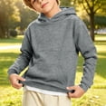 thumbnail image 2 of GigrtiJin Long Sleeve Hoodie Sweatshirts for Boys Basic Crop Sweatshirts Kids Pullover Outdoor Sweatshirts with Pocket, 2 of 3