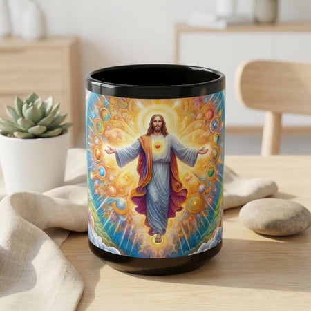 Catholic Coffee Mug, Christian Religious Cup, Sacred Heart Drinkware, Spiritual Gift