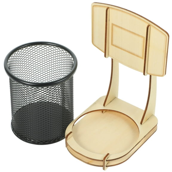 1Set Wood Pencil Holder Modern Desk Accessories for Office Supplies Home Decor Craftsmanship 9x11.6x17.5in