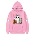 thumbnail image 4 of SERTG Children Halloween Printed Hooded Tops Long Sleeved Sweatshirt with Pockets Fleece Top Hooded Sweatshirt for Girls 3-14 Years(Pink,11-12 Years), 4 of 4