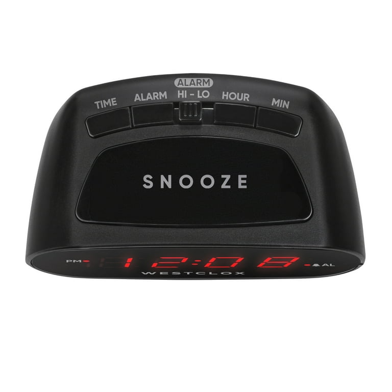 Westclox Basic Black Digital Red LED Bedside or Desk Alarm