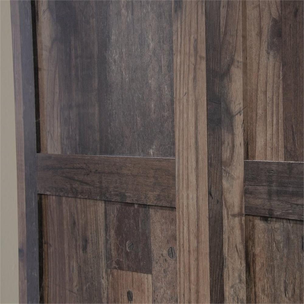 Pemberley Row Engineered Wood Brown Storage Cabinet Rectangular Adjustable Shelves 71.5" Unassembled