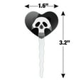 thumbnail image 6 of Panda Skull Optical Illusion Spooky Heart Love Cupcake Picks Toppers Decoration Set of 6, 6 of 6