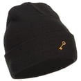 thumbnail image 4 of Mini Key Embroidered Long Beanie - Black OSFM, 4 of 5