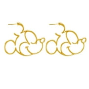 Mickey Mouse Gold Tone Stud Pierced Earrings