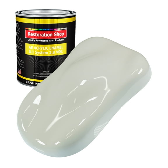 Restoration Shop Arctic White Acrylic Enamel Auto Paint - Gallon Paint Color Only - Single Stage High Gloss