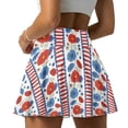 thumbnail image 2 of FUIALDOLG American Flag Stars Red Blue Stripes Athletic Skirts for Women High Waisted Golf Skort with Pocket Stretchy Mini Tennis Skirts America's 250th Anniversary Apparel for Lady，2XL, 2 of 7