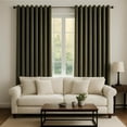 thumbnail image 2 of Juego de cortinas Topfinel de terciopelo verde oliva, 260 x 260 cm, 2 paneles, 2 of 9