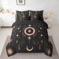 thumbnail image 2 of jejeloiu Boho Bohemian Tribal 7-Piece Twin Bedding Sets,Stars Moon Print Bedding Comforter Set,Gold Black Sheet Sets For Men Women,Breathable Home Decor Reversible, 2 of 8