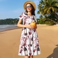 thumbnail image 4 of Disketp Watercolor Wine para Vestido de Manga Corta para Mujeres, Vestidos de Verano para Mujeres, Casual y Holgado para la Playa, 4 of 6