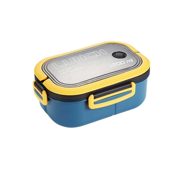 Billuyoard Fiambrera de doble capa para alimentos frescos, contenedor de almacenamiento Bento multifunción PP, cajas para horno microondas, viaje, Picnic, Mostrada Azul Billuyoard HA067538-02