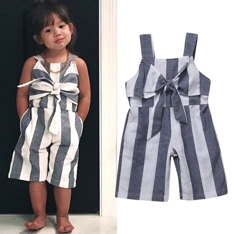 Striped Toddler Baby Girl Summer Romper Bodysuit Jumpsuit Outfit Sunsuit Clothes