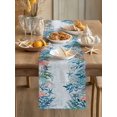 thumbnail image 2 of Blue Ocean Gradient Seaweed Table Runner 13x48in Non-Slip Cotton Linen Table Runners, Summer Nautical Starfish Coral Dresser Scarves TableRunner for Dinner Kitchen Dining Wedding Party, 2 of 9
