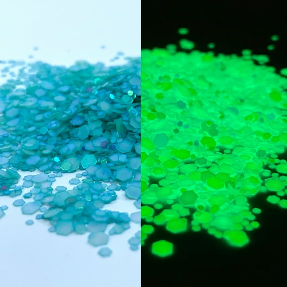 Glow Turquoise Mix Glitter Confetti (1oz = 28g)