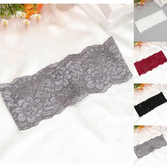 Fewfanhot Women Wide Stretch Lace Headband Floral Lace Elastic Hair Band Daily Skincare Hair Accessory