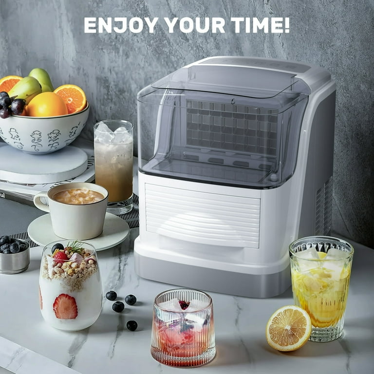 Auseo Cubic Ice Maker Machine, 2 Ice Size, 33 Lbs/Day, 24 Pcs Ice