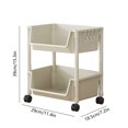 thumbnail image 3 of Vacemry Under $5 Rolling Storage Trolley Cart, 2-Tier Mobile Shelving Unit, Laundry Room Bathroom Organizer, Wheeled Utility Cart with Side Hoops, Plastic Construction for Home Use, 3 of 6