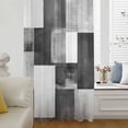 thumbnail image 6 of Grey Geometric Sheer Curtains 108 Inches Extra Long, Vintage Oil Painting Contemporary Light Filering Curtains, Privacy Drapes Simi Floor to Veiling Curtain for Living Room Bedroom Window Treatment, 6 of 9