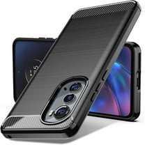 MYKOMI for Motorola Edge (2022) Case, Moto Edge 2022 Case, Shock-Absorption Brushed Flexible Soft TPU Carbon Fiber Protective Cover for Moto Edge 5G UW (2022)(Black)